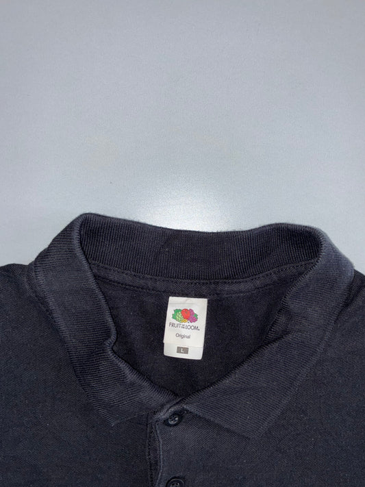 Vintage Black “KS Krankenfahrdienst” German Workwear Polo T-Shirt (XL)