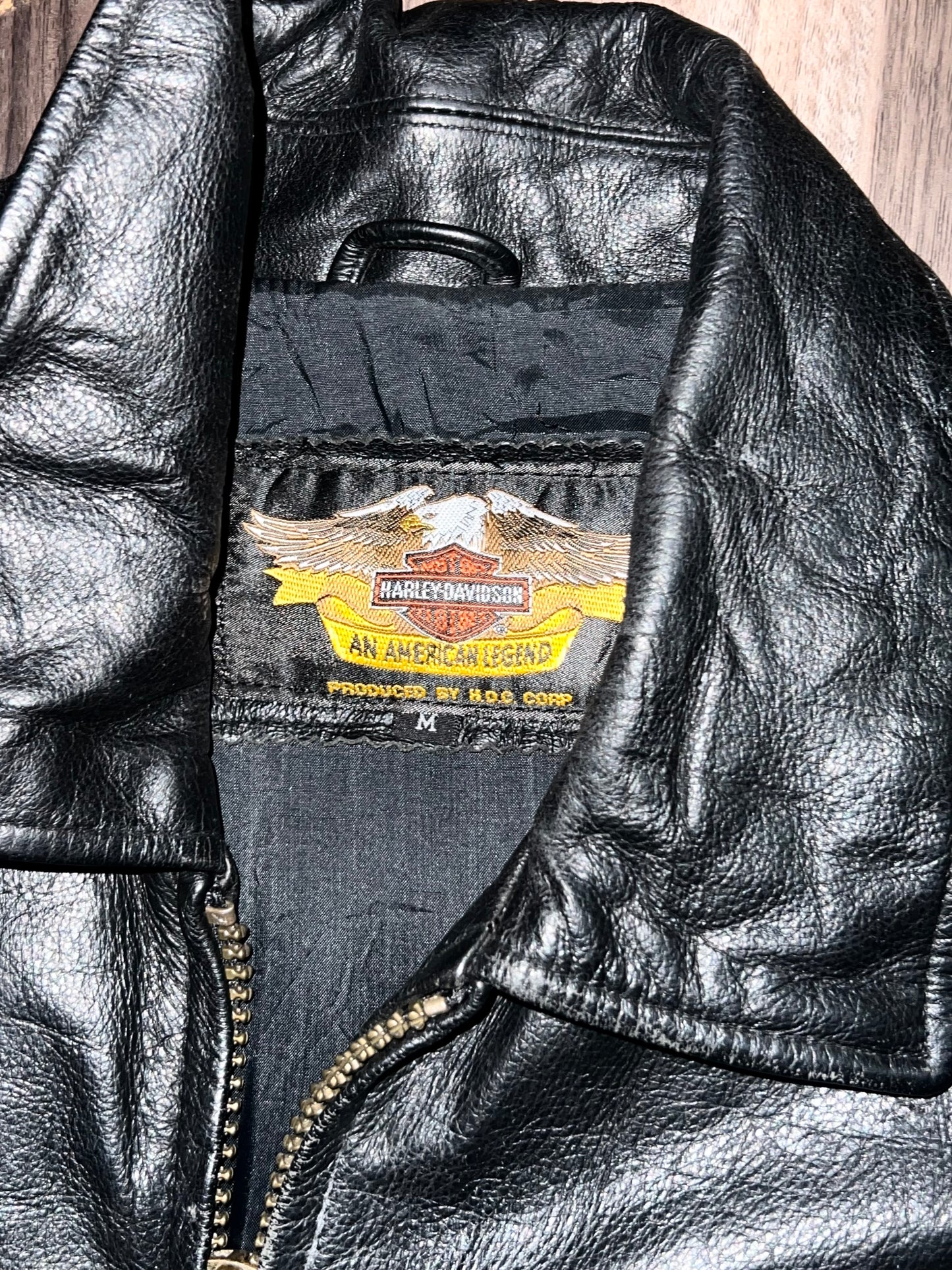 ZHarley Davidson Leather Jacket (RARE)  Og Leather (M/L)