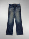Stockton Heavy Wash Distressed Straight Leg Denim Jeans (W:36) (L:46)