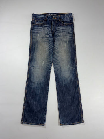 Stockton Heavy Wash Distressed Straight Leg Denim Jeans (W:36) (L:46)