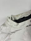 Freaky Nation Women's White Genuine Leather Cropped Biker Jacket (S)