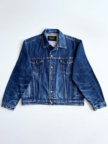 Wrangler Authentic Western Dark Wash Denim Trucker Jacket (XL)