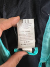 Adidas 3-Stripe Teal & Black Hooded Windbreaker Jacket (S)