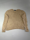 Polo Ralph Lauren Cable Knit V-Neck Sweater – Tan Beige (2XL/3XL)