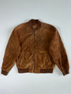 Bramdon Ribbed-Collar Suede Bomber Jacket (2XL)
