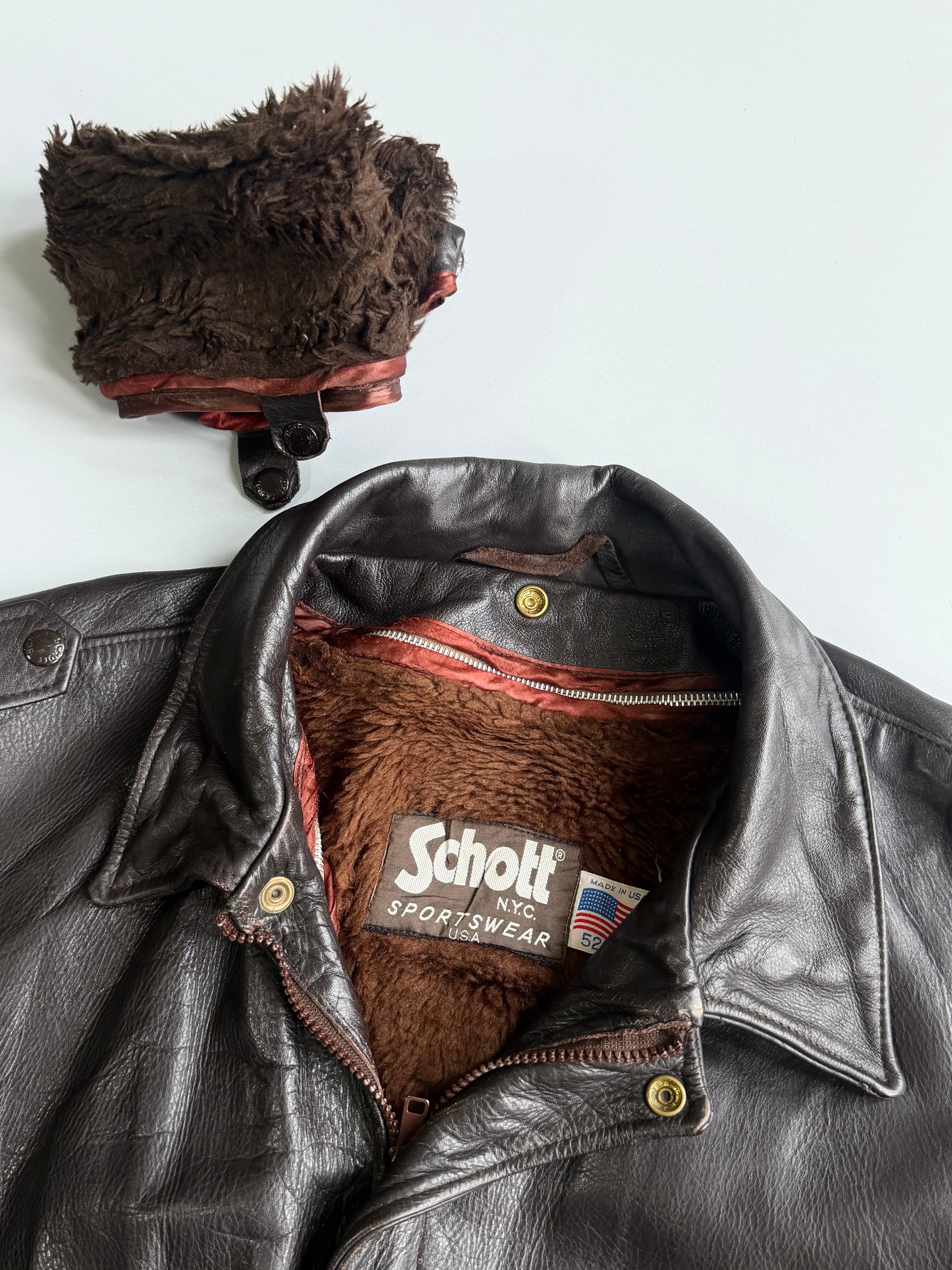 Schott NYC | 184SM G-1 Cowhide Flight Jacket | Pure Leather| (USA