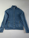Lauren Ralph Lauren Blue Cable Knit Full-Zip Sweater (Gold Zips) Women’s (M)