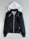 Puma Terry Lined Hooded Windbreaker Jacket Black White( S)