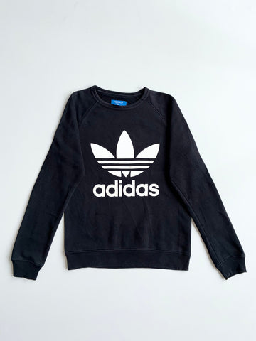 Adidas Originals Black Big Trefoil Crewneck Sweatshirt | Size (S)