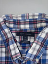 Tommy Hilfiger Blue White Plaid Check Short Sleeve Shirt (XL)