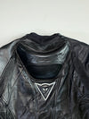 Dainese Stealth Black Genuine Leather Armoured Moto Racing Jacket PADDED (Back Hump) (M)