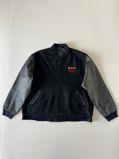 !                                         Super Premium Minimal Varsity Jacket Original Leather (2XL)