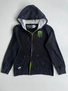 Monster Energy Black Zip-Up Hoodie with Grey Fleece Lining (S)