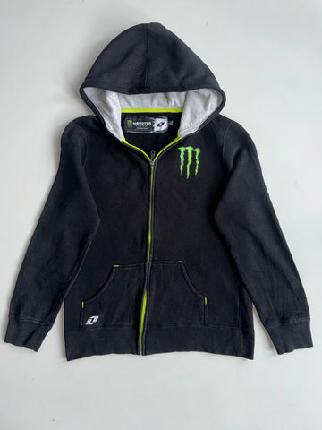 Monster Energy Black Zip-Up Hoodie with Grey Fleece Lining (S)