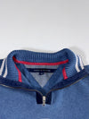 Tommy Hilfiger | Colorblock Quarter Zip Knit Sweater Blue Grey | (L)
