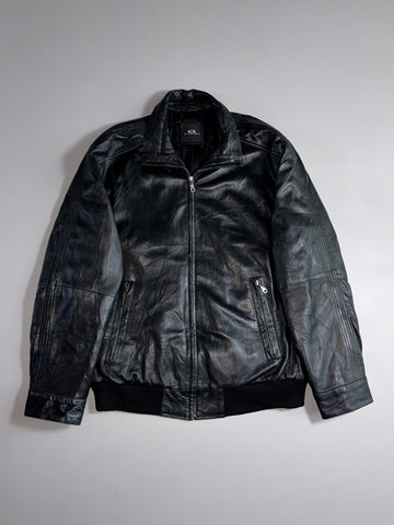 Garant Genuine Leather Bomber Jacket – Black, Ribbed Hem (XL/2XL)