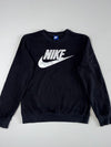 Nike Sportswear Big Swoosh Logo Crewneck Sweatshirt — Black / White (S)
