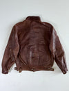 Made in France Heritage Brown Leather Bomber Jacket (L)