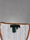 Lauren Active Ralph Lauren Cable Knit Sweater Vest — White w/ Crest Logo, Women’s (XS)