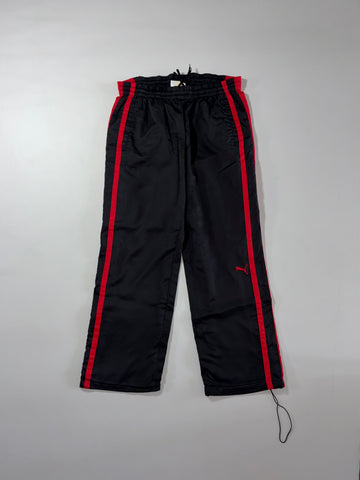 Vintage Puma Black & Red Side Stripe Track Pants (W:33) (L:41)