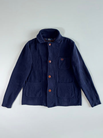 Fred Perry Navy Wool Chore Cardigan (M)