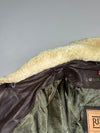 Vintage Redskins Leather Flight Bomber Jacket | Shearling Collar Detachable| G-1 Style (XL/2XL)