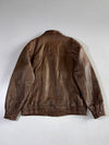 Canda Collection Black Leather Bomber Jacket (XL)