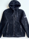 National Geographic Black Sherpa Fleece Zip-Up Hooded Jacket (L)