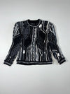 Vintage 3D Textured Knit | Monochrome Abstract Sweater | (S)
