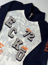 Ecko Unltd Varsity Embroidered Zip Track Jacket – Navy & White (3XL)