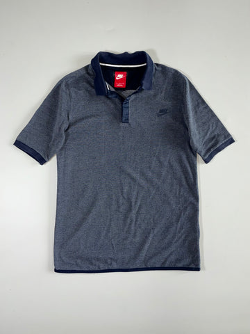 Nike Sportswear Heather Navy Snap Placket Polo (M)