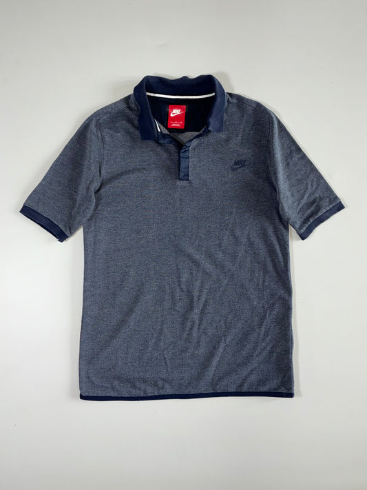 Nike Sportswear Heather Navy Snap Placket Polo (M)