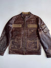 ZVintage Fabiani Pure Leather Utility Bomber Jacket RARE (L)