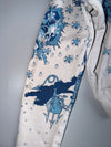 Ed Hardy by Christian Audigier White Mermaid Koi Fish All-Over Print Zip Hoodie Gold Lined Hood (S)