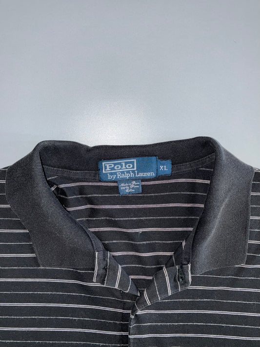 Polo Ralph Lauren Vintage Black Pinstripe Polo T-Shirt (2XL)
