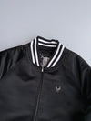 Reversible Varsity Bomber Jacket | Black & White King Embroidery (M)