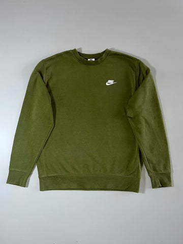 Nike Sportswear Club Fleece Crewneck Sweatshirt — Olive Green | (XL)