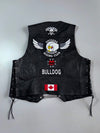 Leather King M3 Southern Cruisers Riding Club “Bulldog” Patched Leather Vest (XL)