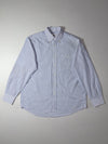 Lacoste Blue & White Striped Button-Up Shirt  (XL)