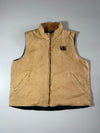 Old Mill Vintage Canvas Work Vest — Tan/Khaki Fleece Lined (XL)