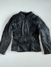 Vintage Bilt Black Perforated Leather Motorcycle Jacket Paded (XS/S)