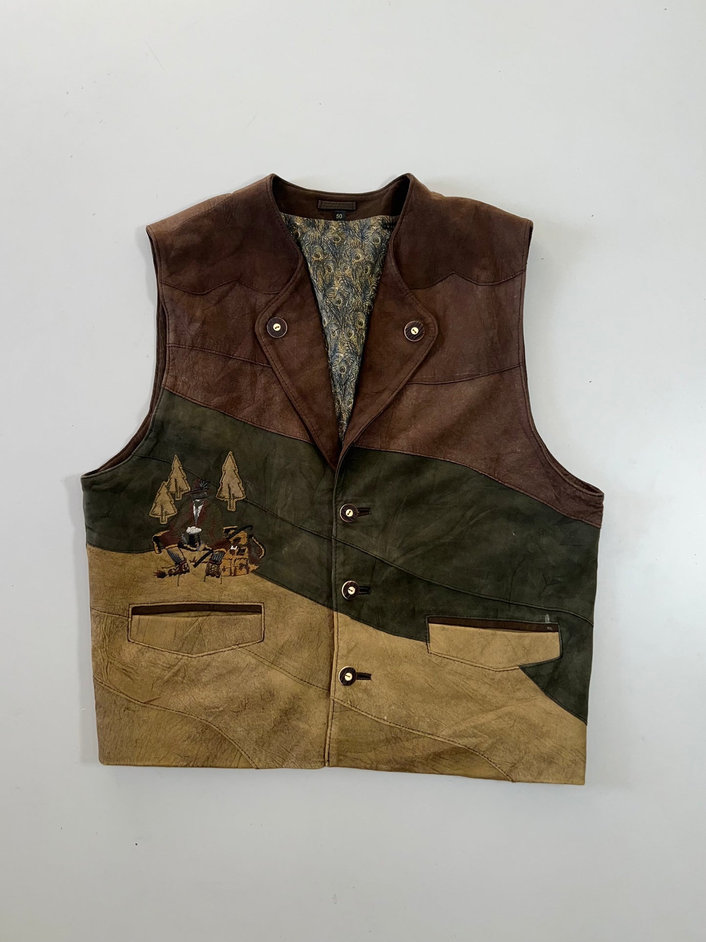 ZSuper Premium Original Leather Half Jacket (RARE ART) (L/XL)