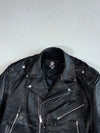 Rebel Rider by Just Brass Black Leather Double Rider Biker Jacket – Belted, Made in USA (L/XL)