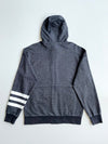 Adidas Charcoal Full Zip Hoodie – 3-Stripes Sleeve – (M)