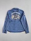 Soccx Blue Embroidered Canada Patch Button-Up Shirt (M)