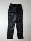 Vintage Black Leather High Waist Snap Front Pants (W:26) (L:42)