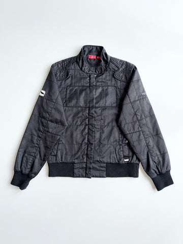 Vintage Puma Quilted Racing Bomber Jacket – Black Y2K (S)