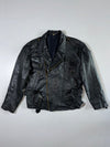 Avanti Black Leather Belted Biker Jacket (L/Xl)