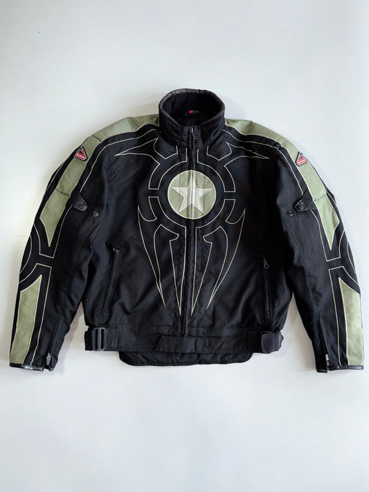 Hein Gericke Cordura Textile Motorcycle Jacket Tribal Star Graphic Armored (Paded) (XL/2XL)