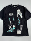 Cropp Comfort Fit Japanese Anime Multi-Character Black Graphic T-Shirt (Xl/2Xl)